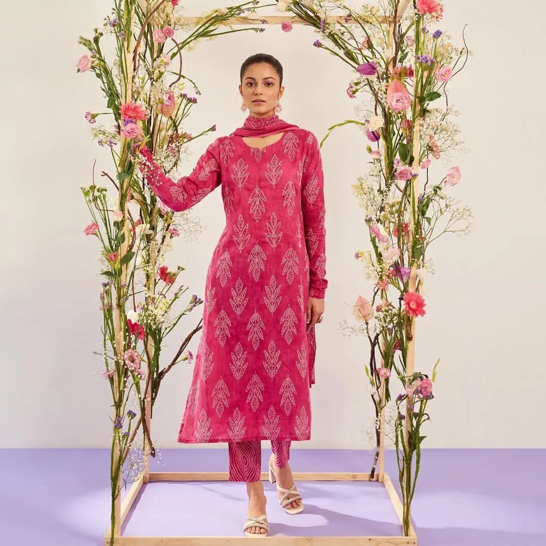 Vt Designer Printed With Handwork Cotton Kurti With Bottom Dupatta Wholesale Market In Surat
